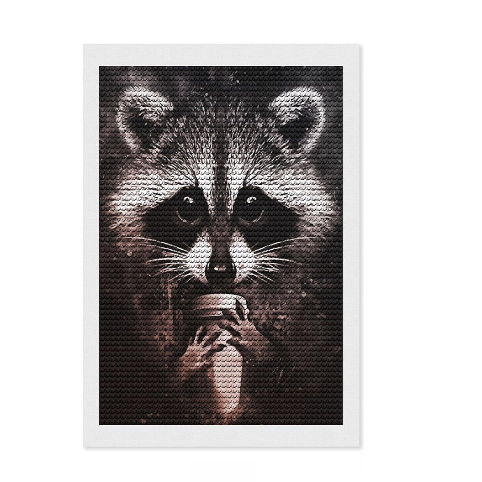 Junmoney Weasel Splat DIY Diamond Art Canvas Kit 8"x12", Farmhouse Decor, Cute Room Decor, with Tool Kit, Fun Craft Activity
