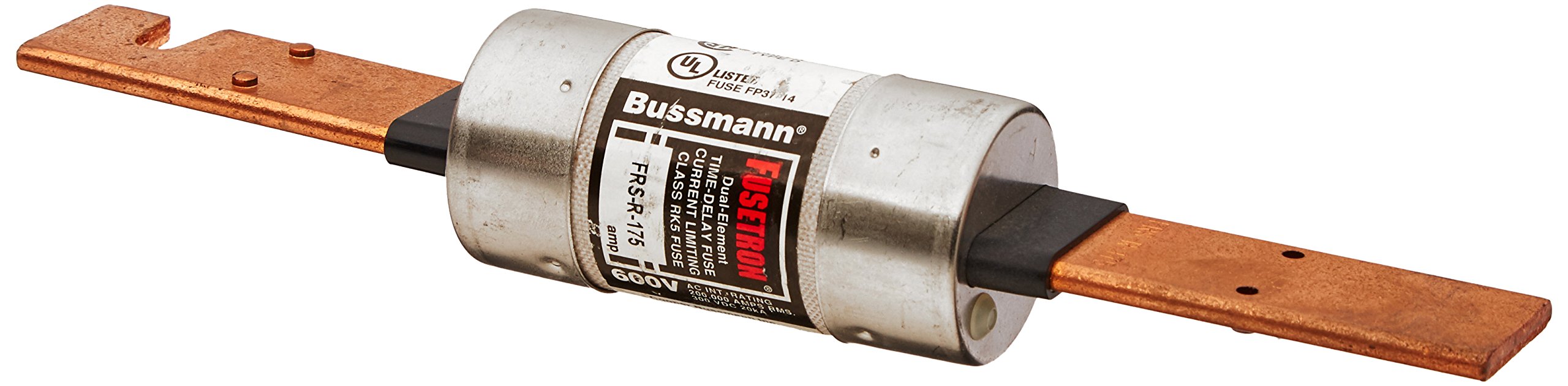 Eaton Bussmann FRS-R-175 Class RK5 FRS-R Time-delay Dual-Element Current Limiting Fuse, 175 A, Interrupt Rating 200 kA at 600 Vac, 20 kA at 300 Vdc