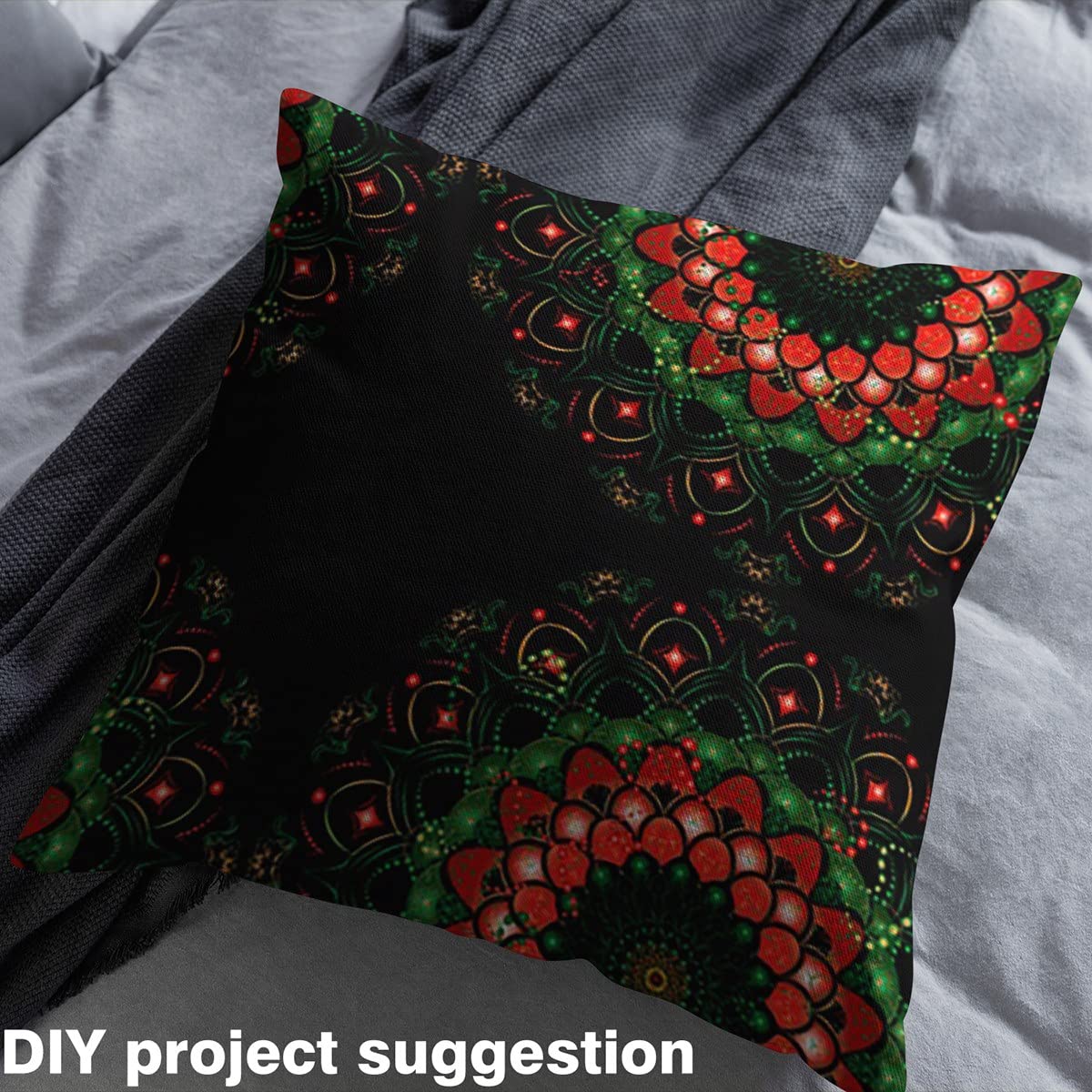Tela de mandala bohemia de Navidad de The Yard, tela de tapicería de estilo bohemio para sillas, tela floral de mandala hippie para tapicería y proyectos de bricolaje, 10 yardas, (largo 920 x ancho 1