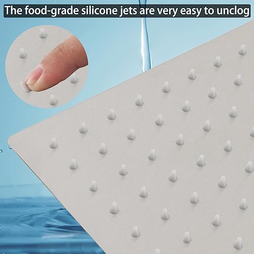 Miniatura 8 de Cabezal de ducha filtrado, cabezal de ducha de lluvia de alto flujo de acero inoxidable con cartucho de filtro de agua dura de 15 etapas para