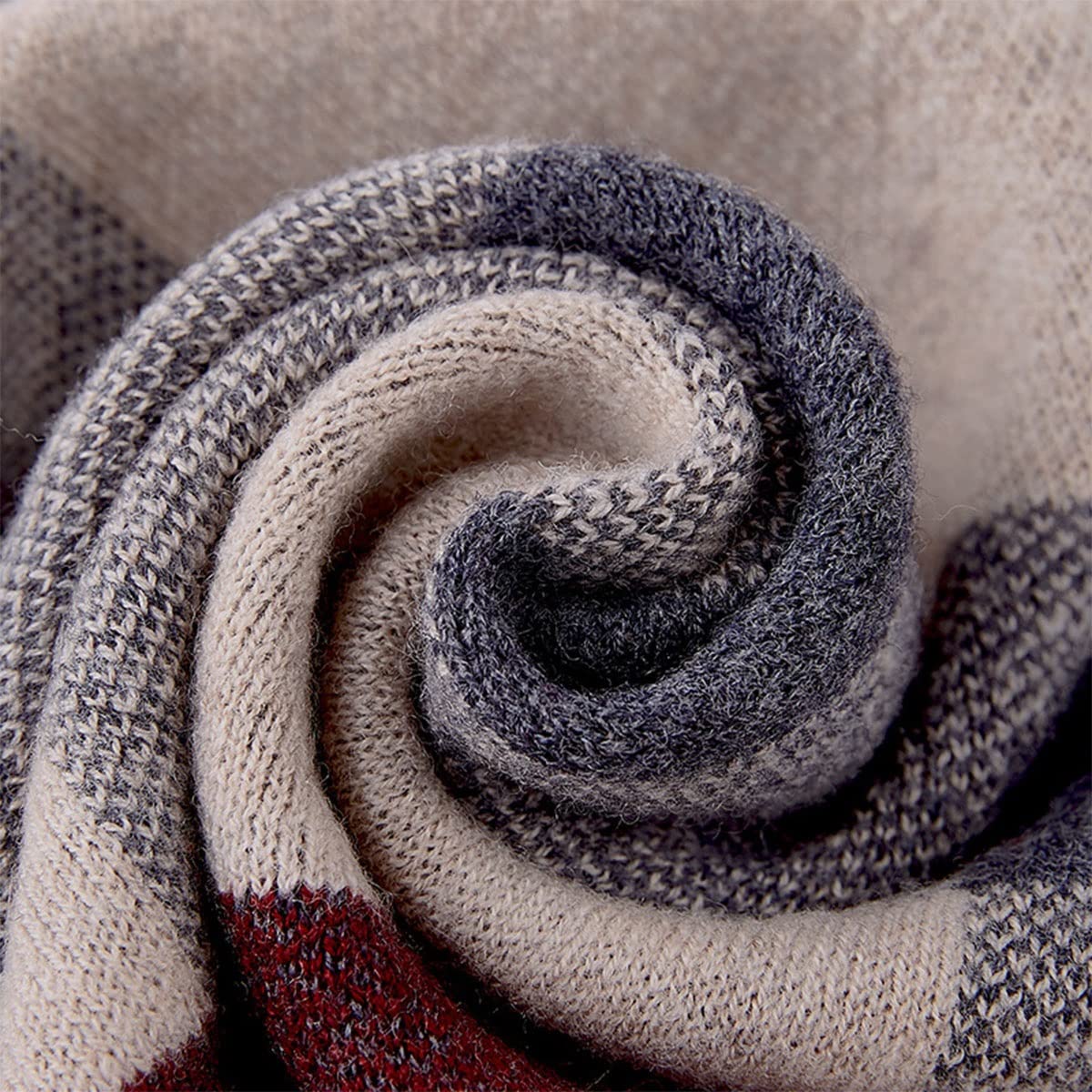 Sciarpa in pura lana, sciarpa lunga in morbido cotone scozzese in cashmere caldo invernale leggero da uomo