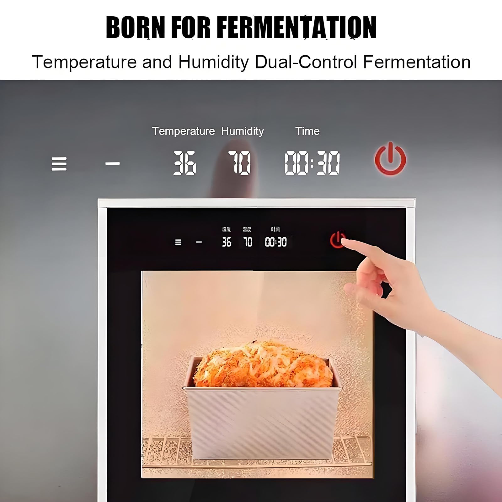 Fermentadora Eléctrica de 40 L con Control de Humedad y Temperatura (20-50 °C) para Pan, Pizza, Masa Madre, Yogur y Natto