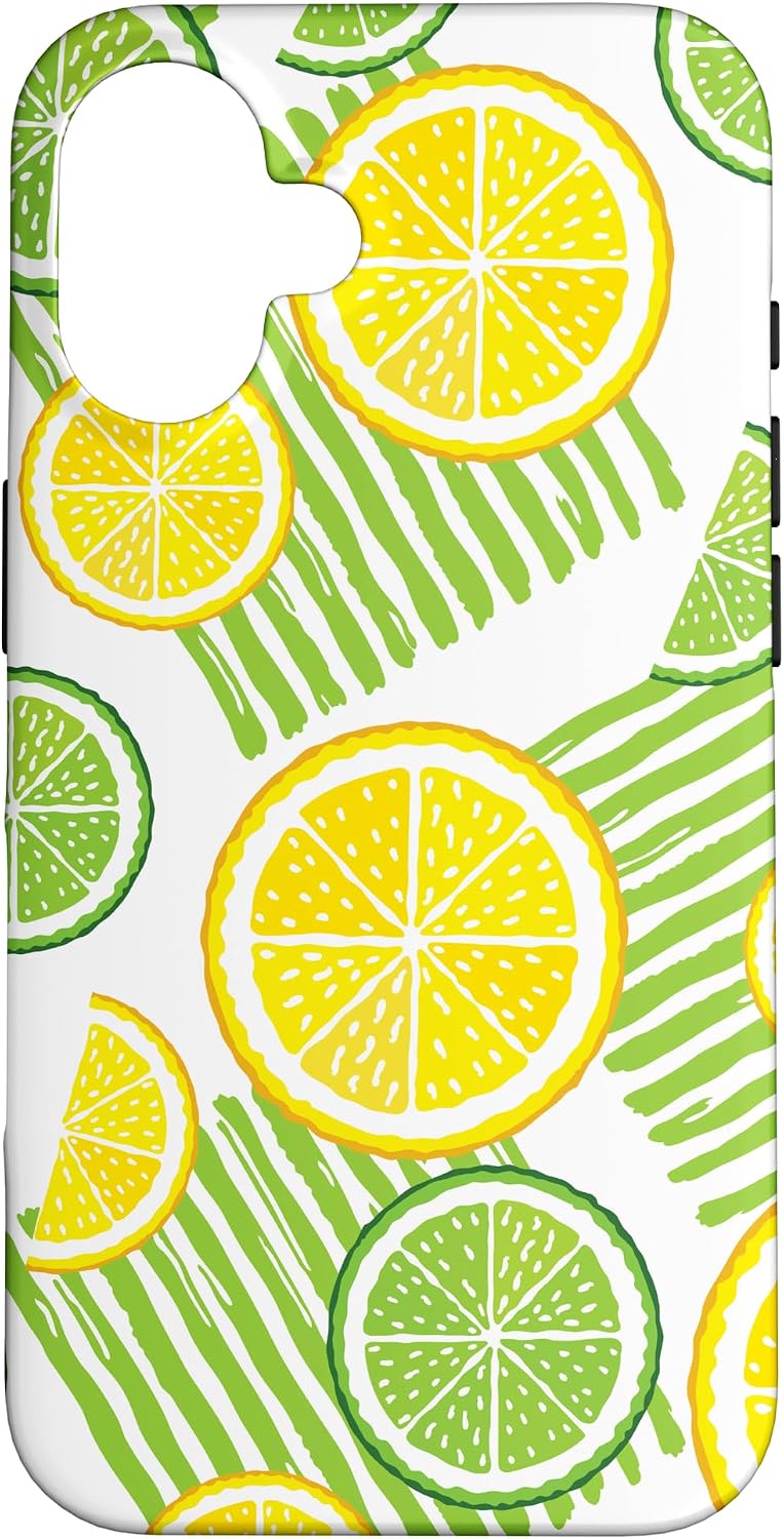 Cute Lemons Pattern Fruit Lover Summer Aesthetic Case for iPhone 16