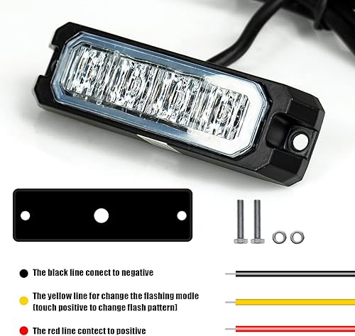 Miniatura 5 de FXC Luces estroboscópicas de 4 LED para coche, SUV, camioneta, camioneta, vehículo, POV, LED, luz intermitente, faro de emergencia, precaución,