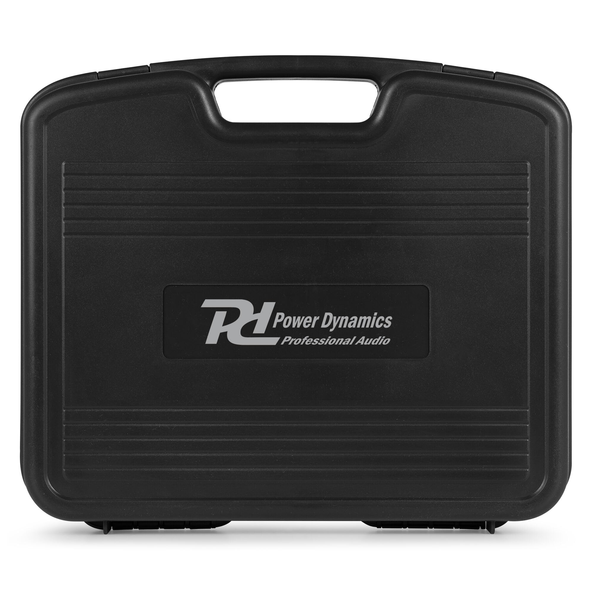 Power Dynamics D220B - Sistema Dual de micrófonos inalámbricos, True Diversity, UHF 823-832 MHz, Doble micrófono bodypack con Solapa y Diadema, 80 Canales, Salidas XLR y Jack 6,3 mm, Estuche Incluido