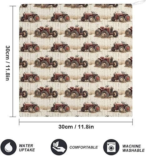 Miniatura 2 de Decorative Hand Towels for Bathroom - Retro Tractor Wood Grain Print Soft Absorbent Small Bath Hand Towels for Kitchen, Farmhouse, Spa, Hotel, Guest