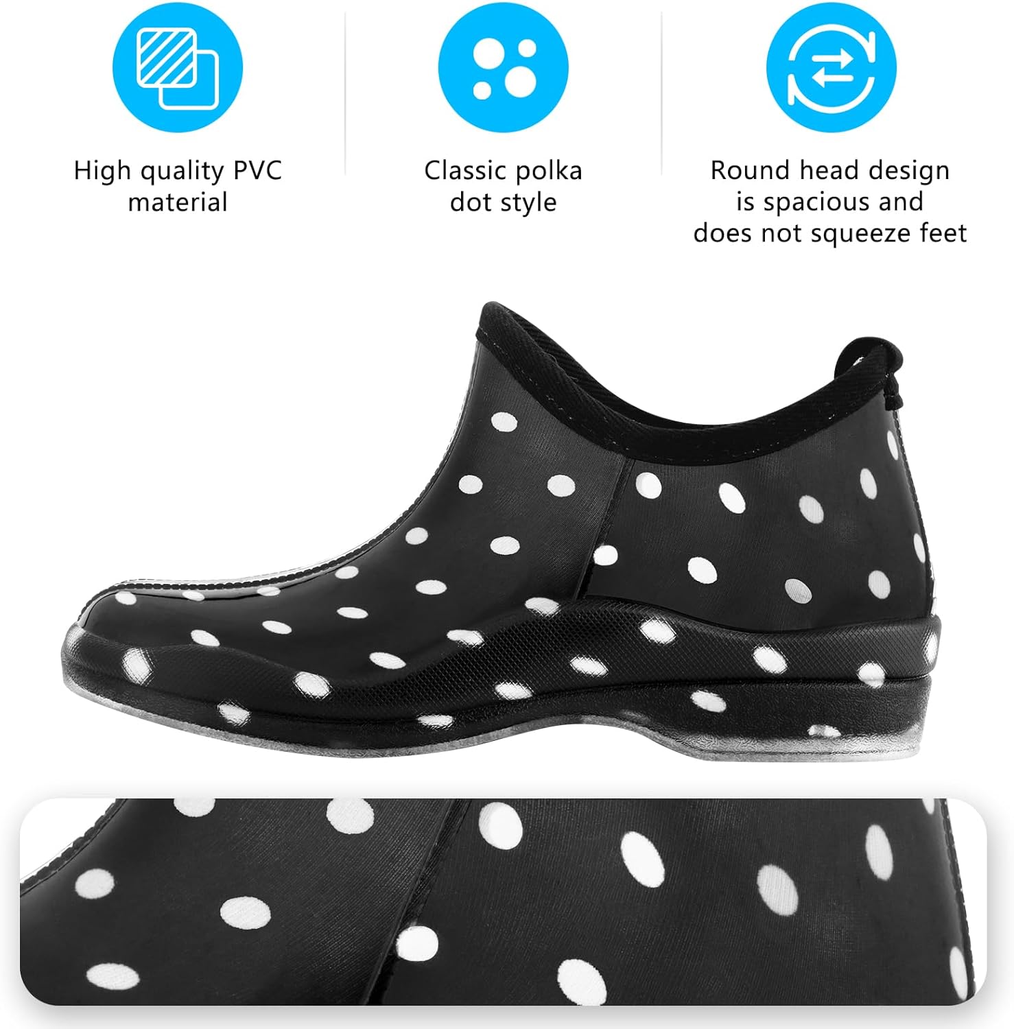 DaeRainy Womens Rain Boots Ankle Waterproof Garden Rainboot - Image 5