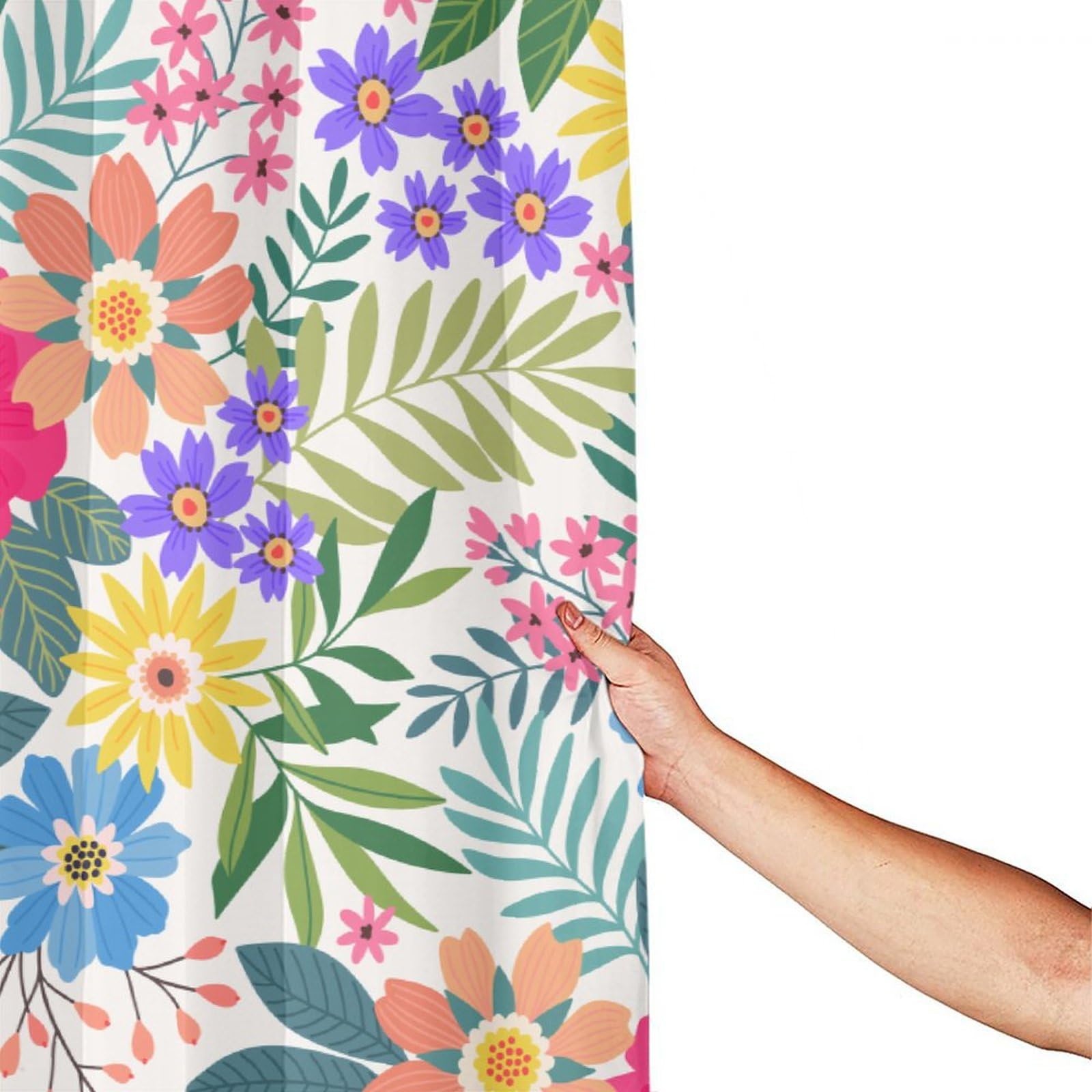 DDCBNS Duschvorhang Bohemian Blumen – Bunt, Wasserdicht, 168x183 Cm, Mit Ösen