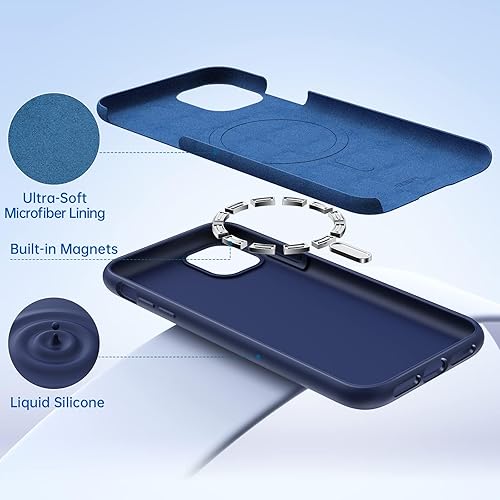 Miniatura 9 de Olialia Funda para iPhone 11, compatible con MagSafe forro de microfibra suave a prueba de golpes, funda delgada para teléfono de 6.1 pulgadas