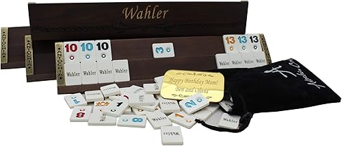Miniatura 3 de Bastidores y azulejos de madera personalizados - Juego de Rummy de madera personalizado - Juego completo con estuche