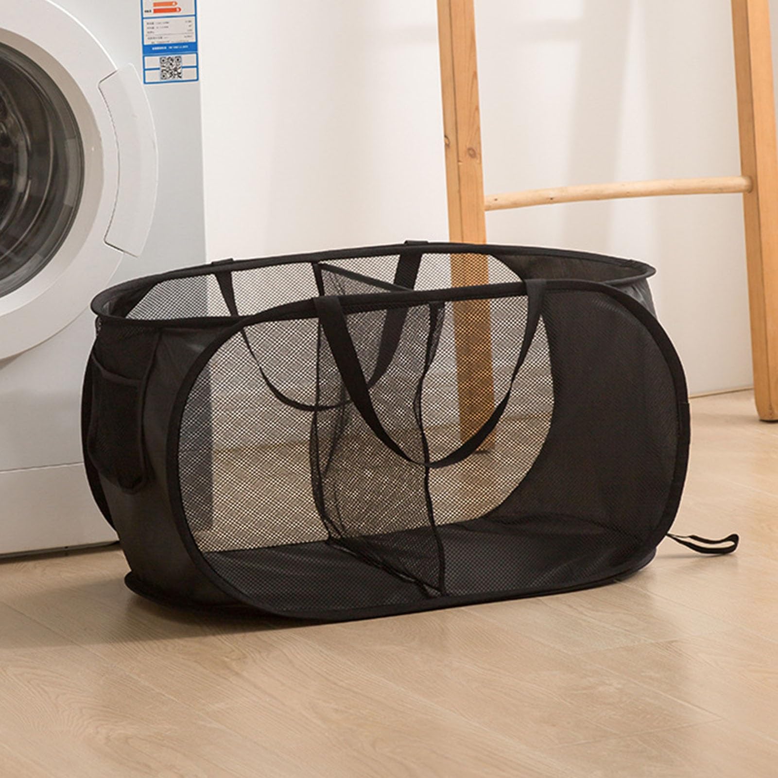 Folding Laundry Basket Household Storage Layered Dirty Clothes,Thickened Partitioned,Two Compartment Bedroom