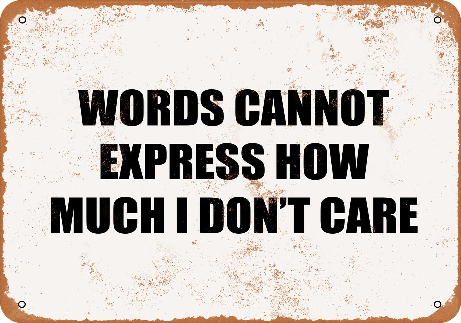 Miaomansenstore Metal Sign - Words Cannot Express How Much I Don't Care - Vintage Look Home Decor