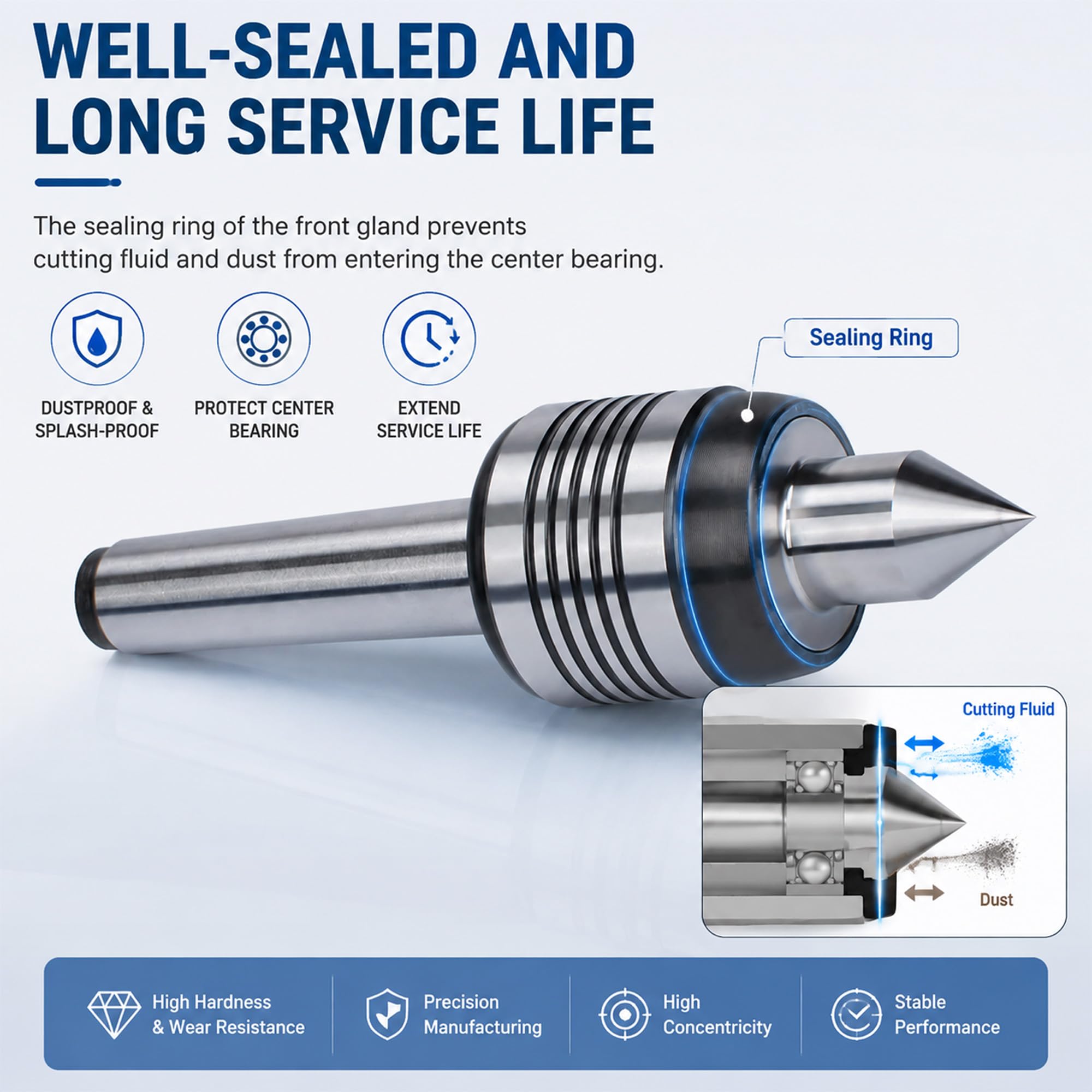 INPANOLS MT2 Live Center - Precision Morse Taper -2