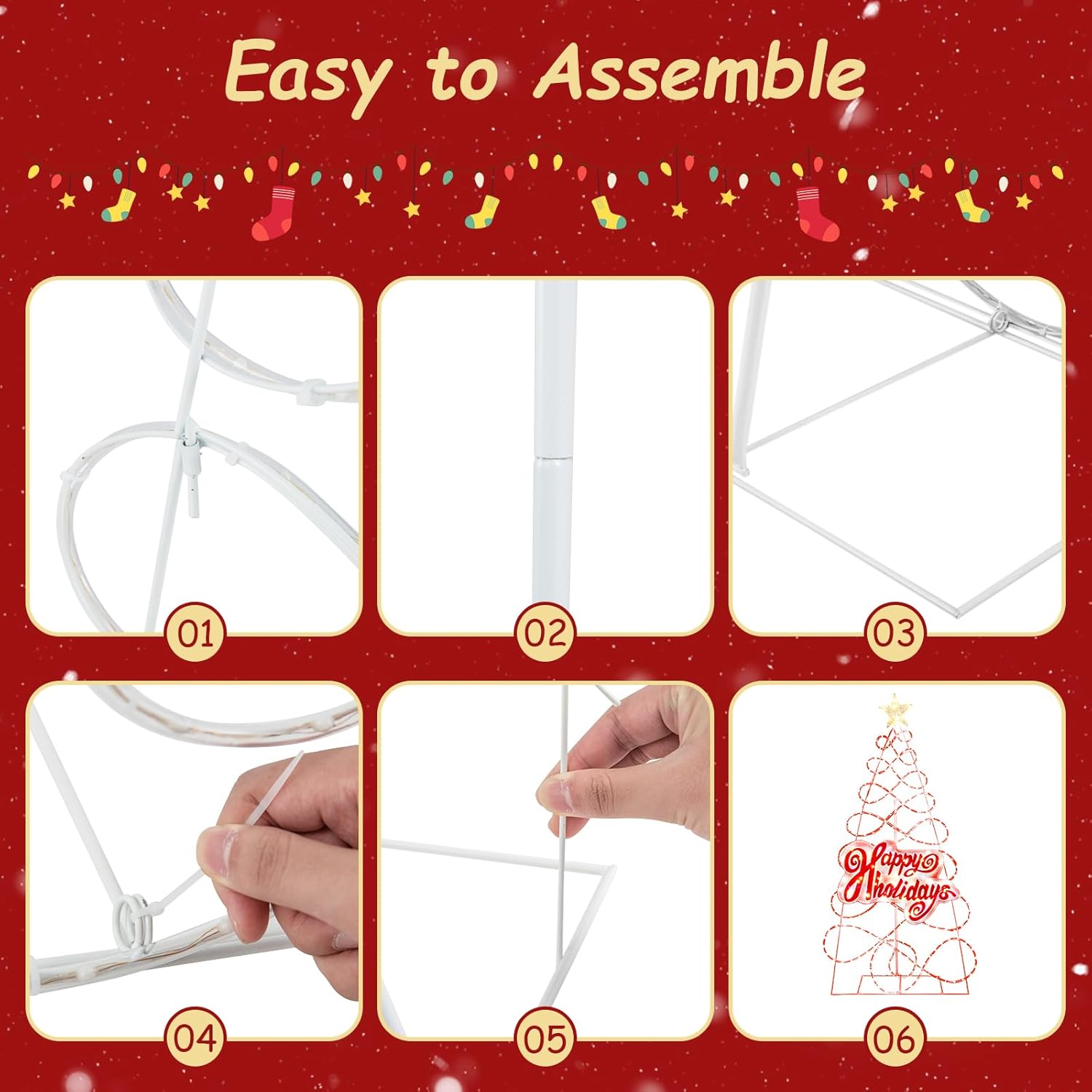 Tangkula 5.6 FT Multi-Color Changing Lighted Christmas Tree Neon Sign, Colorful Christmas Festival Neon Sign with 216 Lights, 6 Lighting Modes, Light Up Christmas Tree for Yard, Lawn, Party, Store