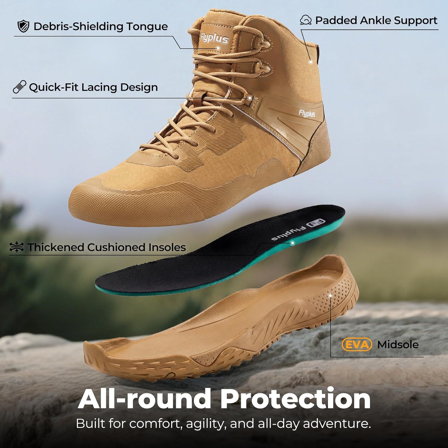 Men's Military Tactical Boots Waterproof Lightweight Hiking Boots Durable Non-Slip Combat Boot For Work - Image 5