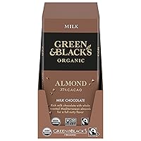 Vista 1 de Green & Black 's Chocolate con leche orgánico con barra de almendras, 34% cacao, 10 barras de 3.17 onzas