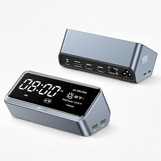 MOKiN USB C 도킹 스테이션 3 모니터, 내장 100W GaN, 스마트 디스플레이