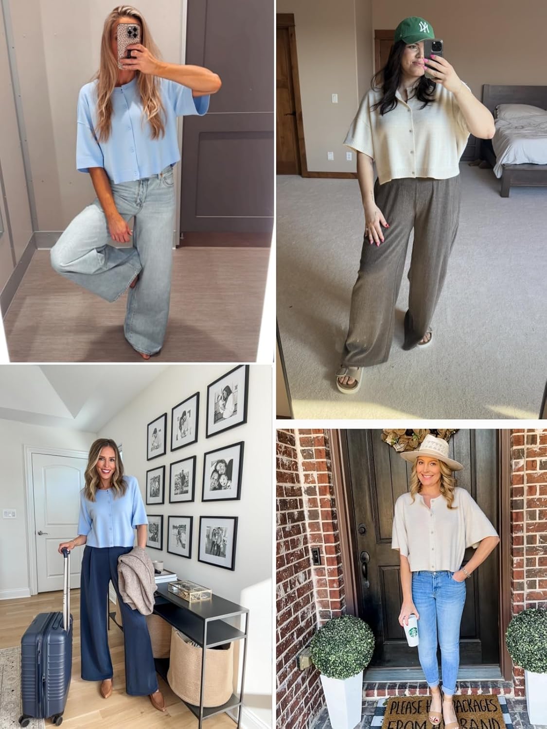 Cicy Bell Womens Half Sleeve Cardigan Sweaters Cropped Button Down Tops Oversized Lightweight Ribbed Knit Summer Outfits - Image 6