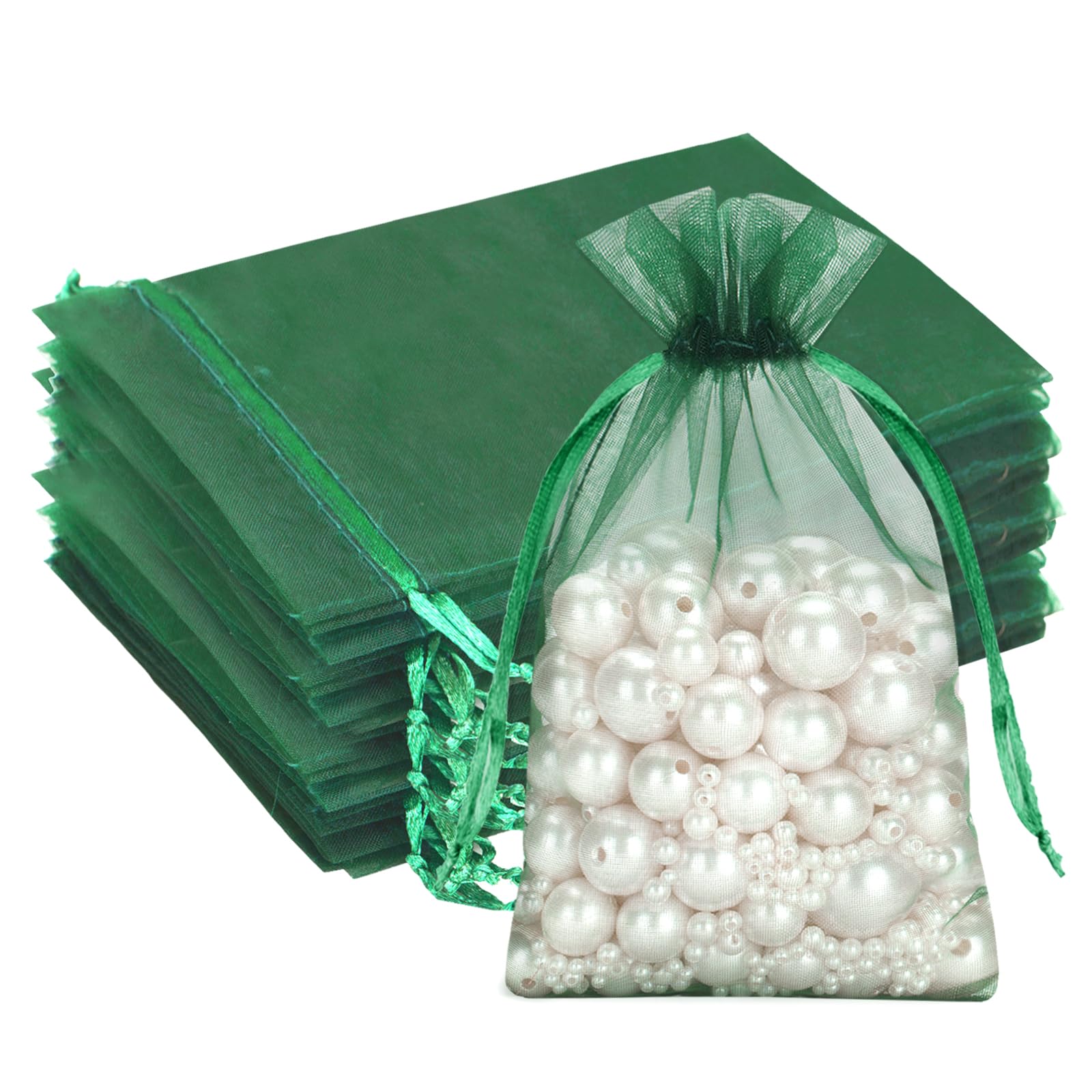 G2PLUS White Organza Gift Pouches - 7x9 CM Small Organza Favor Bags, 50 PCS Wedding Jewelry Bags - Clear Mesh Pouches for Wedding, Christmas, Birthday, Anniversary — view 26