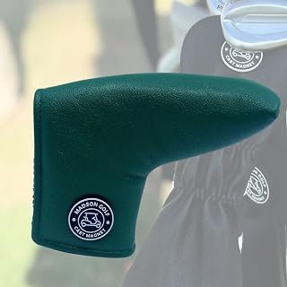 Classic Blade and Mallet Putter Headcovers with Madson Golf Cart Magnet for Secure Positioning and Quick Access, Protective PU Leather Head Covers, Magnetic Golf Accessories