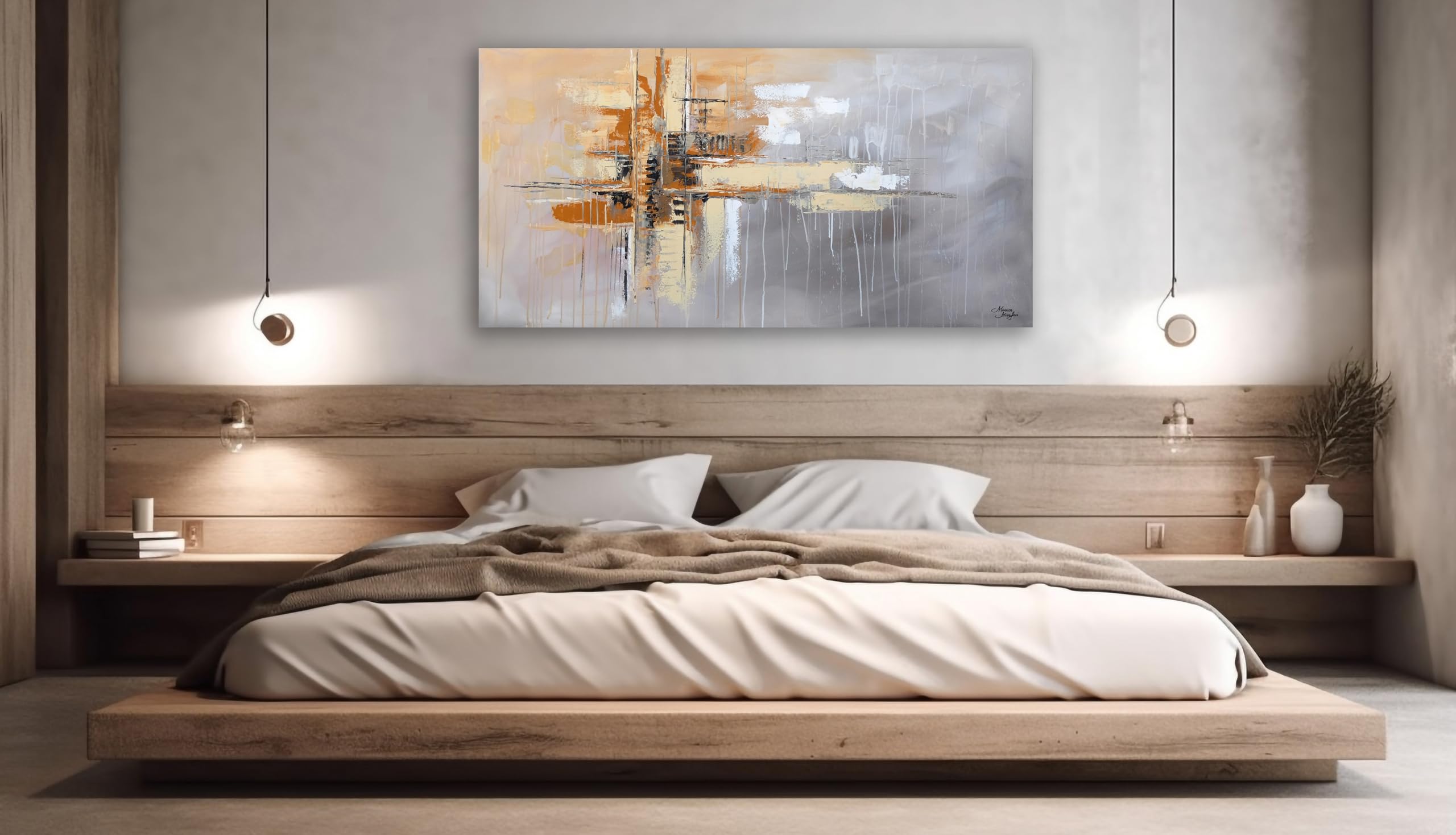 Monica Mirafiori I 120x60 cm I Tableau Peint à la Main I Modèles Tableau I Peintre Moderne I Tableaux Peintures I Toile sur Cadre en Bois