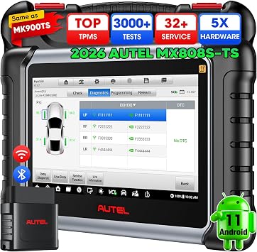 Autel Scanner MaxiCheck MX808S-TS, 3000 Active Test, Full TPMS, 32+ Service | 2026 Same as MaxiCOM MK900TS MP900TS TS900 MK808S-TS, Top TPMS Pr0gram Relearn Retrofit, Full Diagnostic Up of MX900 MK900