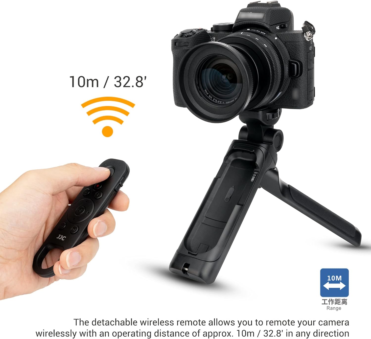 Handheld Shooting Grip and Mini Tabletop Tripod with Remote Function for Nikon Z30 Z50 Z f Zf Z fc Z7 II Z6 II COOLPIX P1000 P950 A1000 B600 Replaces Nikon ML-L7 Bluetooth Remote