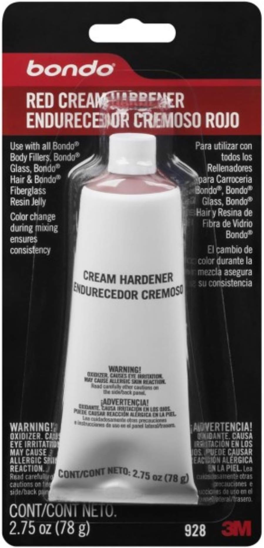 928 3m Bondo Red Cream Hardener 2.75oz Automotive