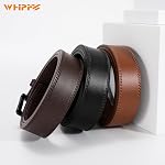 WHIPPY Ceinture en cuir sans nickel pour hommes, TSA Ceinture homme non métallique approuvée pour Jeans avec boucle hypoallergénique