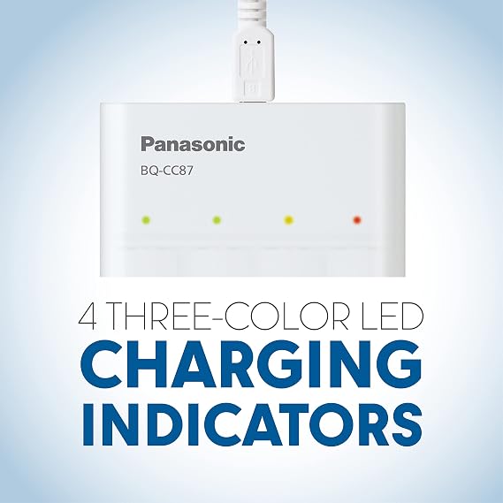 Panasonic BQ-CC87ABBA eneloop Advanced Individual Battery Charger with Portable Charging Technology, White