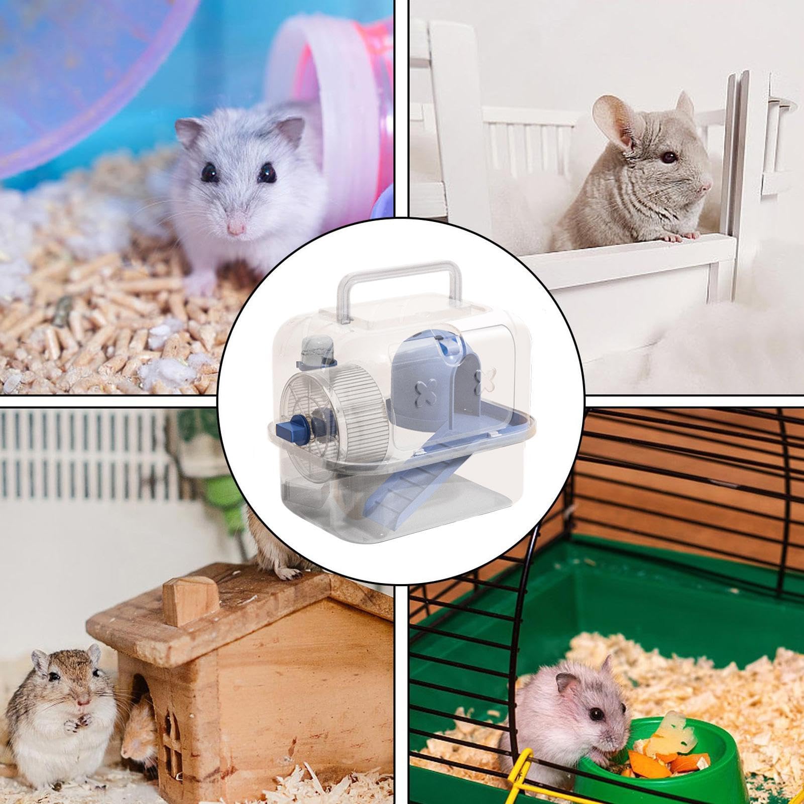 Hamster transportant de la Cage, Transporteur de Voyages de Hamster | Cas de Sortie de Petite Animale Transparente,Cage de Hamster de la Maison de Transporteur léger pour Sortir, Voyager