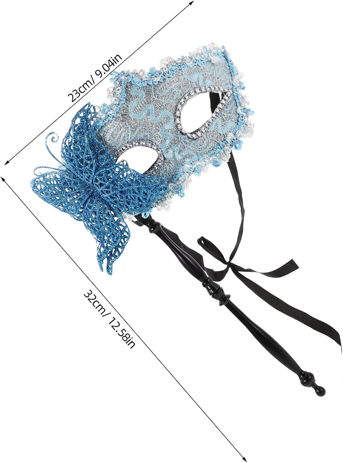 Masquerade Mask with Stick - Handheld Venetian Dragon Butterfly Cosplay Masks for Prom Ball Christmas Party Accessories