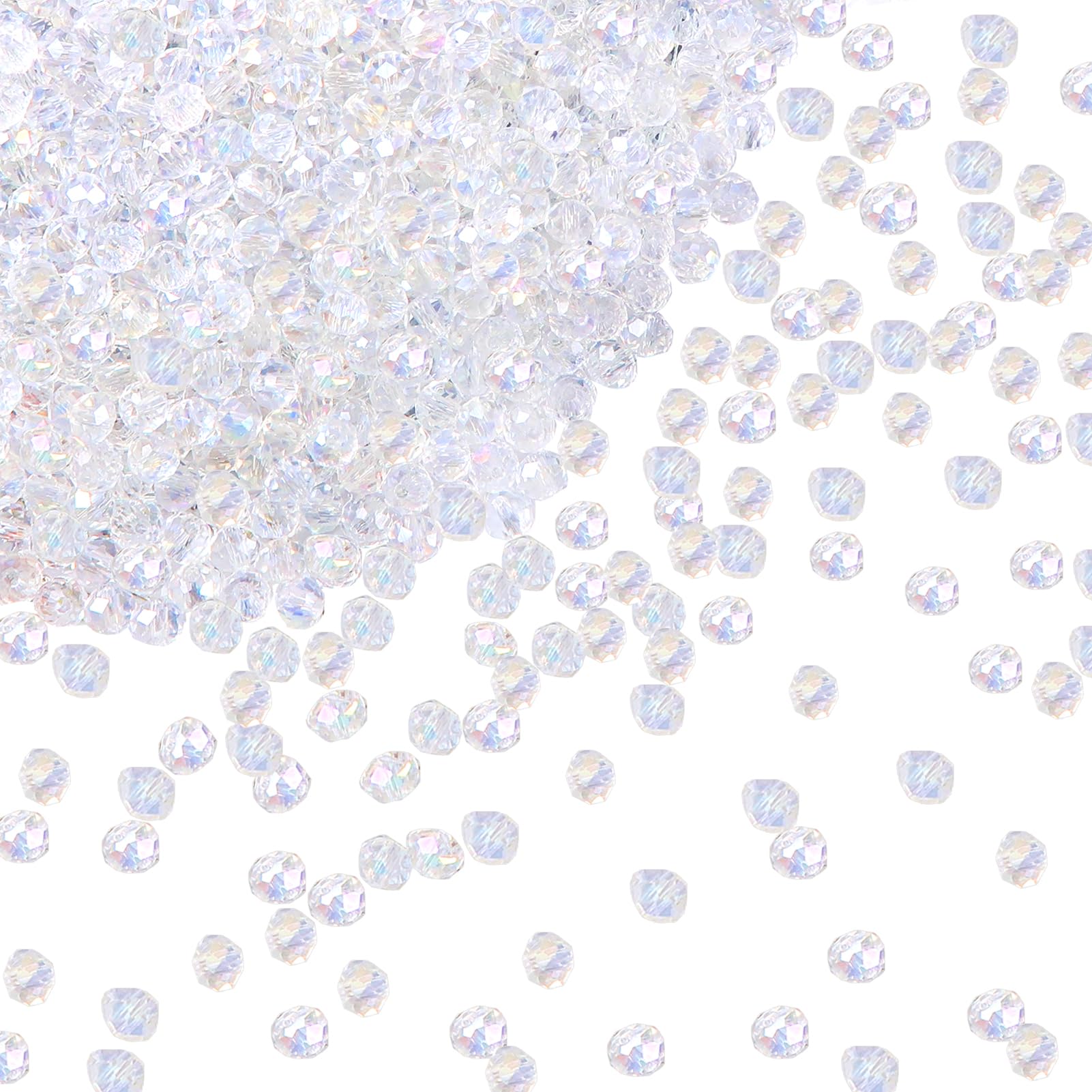 TOAOB 1050pcs Glass Beads 4mm AB Color Rondelle Faceted Spacer Beads