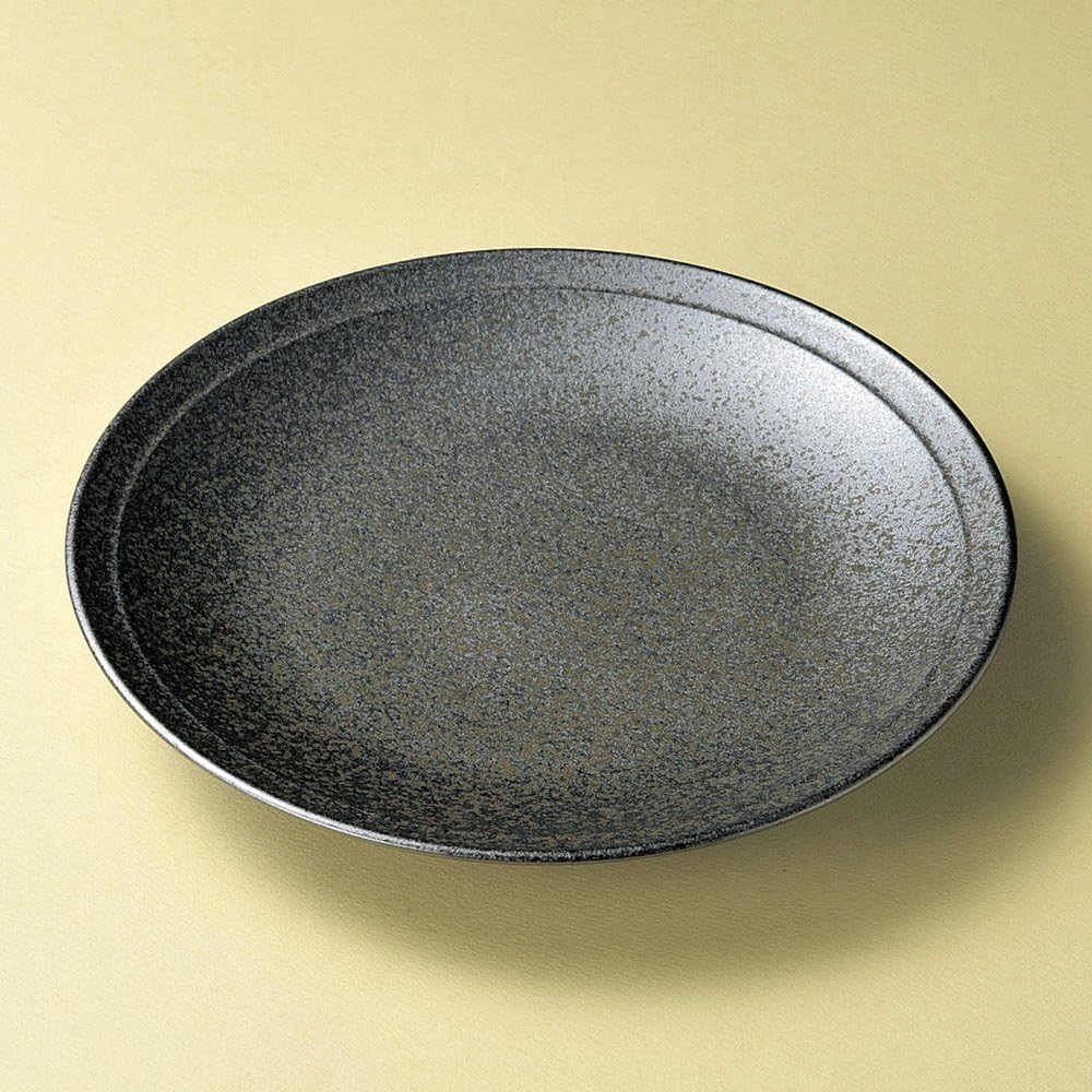 Round Plate (Medium) Handmade Iron Black 7 Equal Plate [21 x 3.1 cm] Kagurazaka Inn 和食 Charger Restaurant Commercial