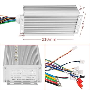 Brushless DC Motor 3000W 72V Electric Motor High Power Brushless Controller 50A Scooter Motor Go Kart Electric Motor Kit (No Brackets and Bases Installed)