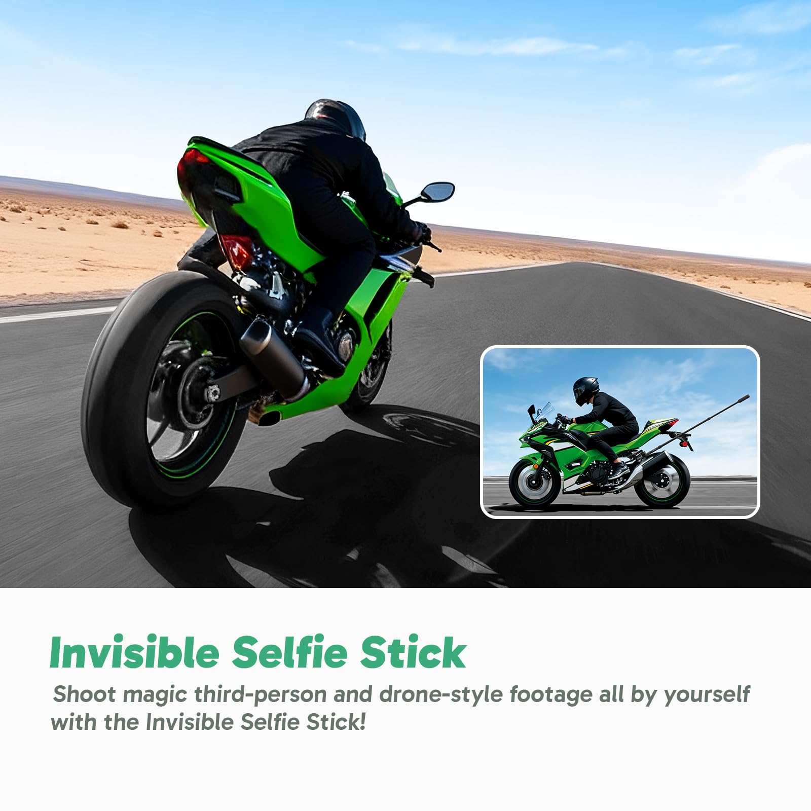 AKASO 360 Weatherproof 360° Action Camera - 5.7K 360 Video with 1/2" 48MP Sensors, 72MP 360 Photo, 360-SuperSmooth, Invisible Selfie Stick, 360° Horizon Lock, AI Tracking Motorcycle Combo