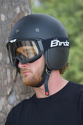 Miniatura 8 de Birdz Pelican Black Fitover Padded ATV Motorcycle OTG Goggles with Clear Lens