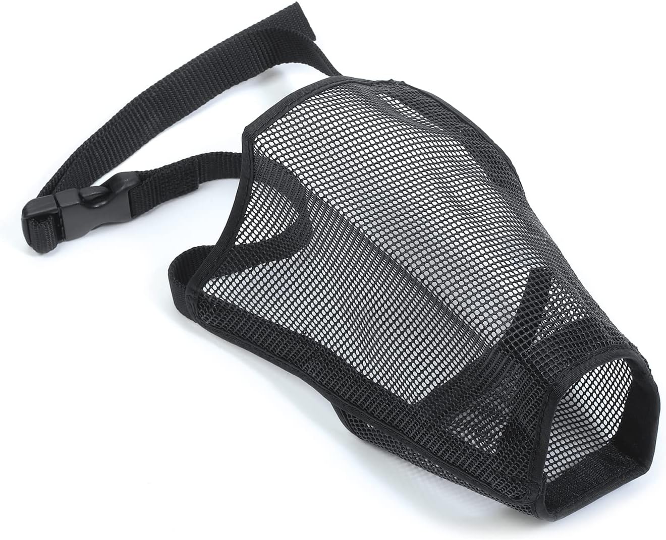 Ancol Gentle Strong Secure Nylon Mesh Dog Muzzle in Black - Comfortable Biting Control for Puppy and Pet - Washable Hygienic Design - Size 2 15cm x 12cm