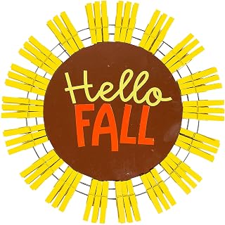 Fun Express Hello Fall Sunflower Clothespin Wreath Craft Kit - Makes 1
