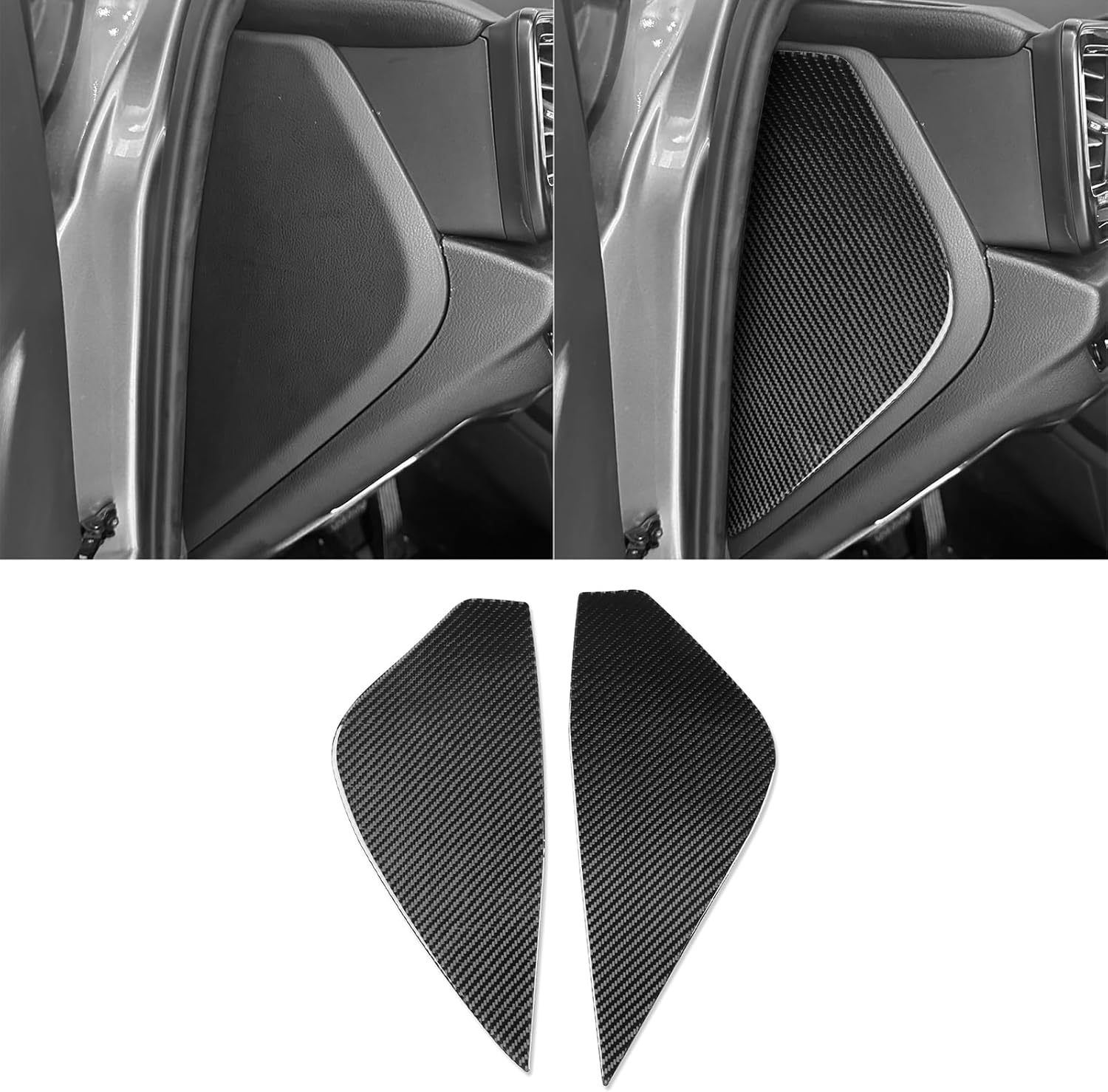 Car Dashboard Sides Protection Panel Decor Real Quality Carbon Fiber Sticker Compatible with Lexus NX 250 350 350h 450h+ 2022-2026 2023 2024 2025 Interior Accessories Decal Trim 2PCS Black
