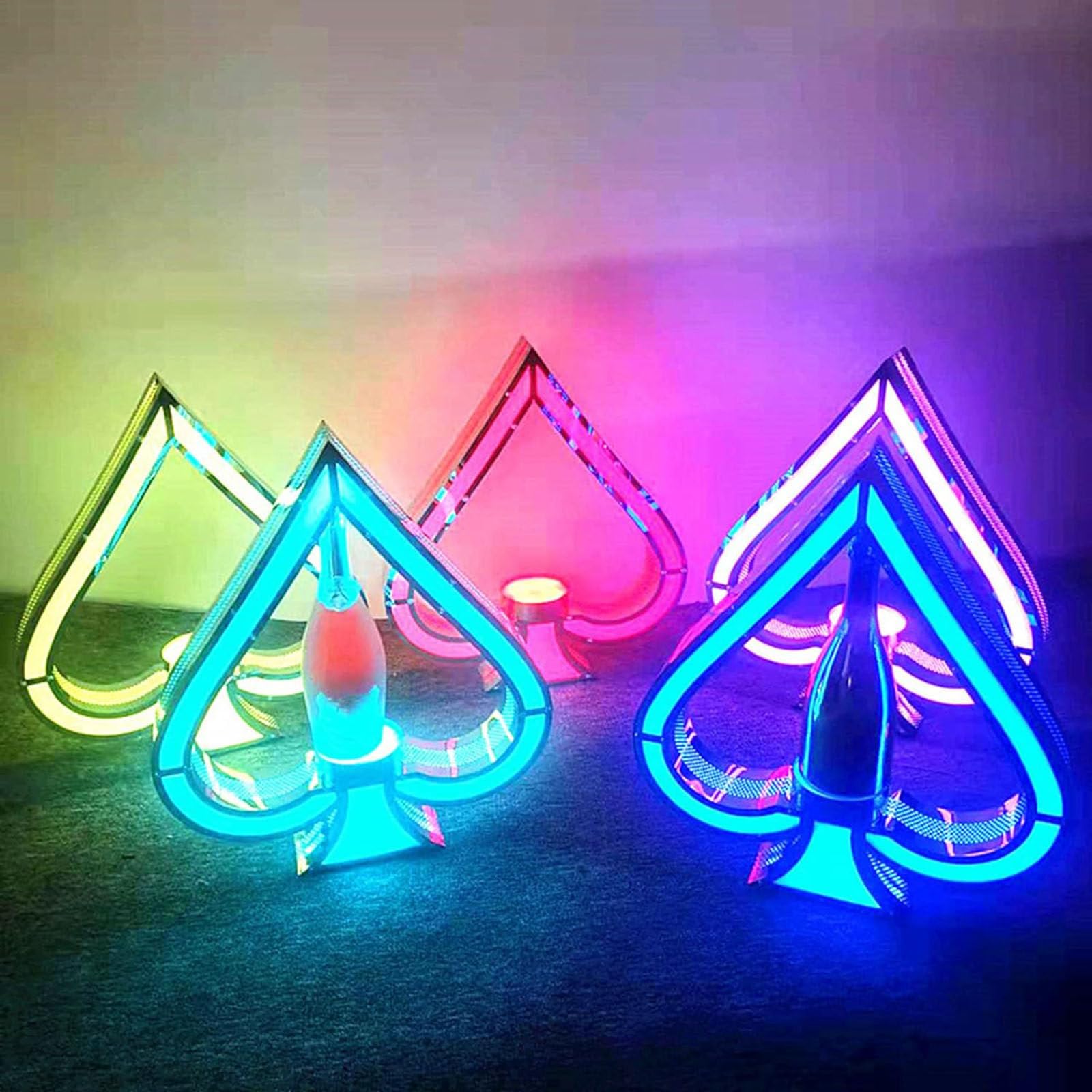 Letrero de Servicio de Botellas, Ace of Spades,Bebidas champán,presentador Botellas Cerveza,Luces Servicio Botellas,Halloween,Día la Independencia,Fiesta Pascua