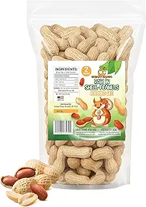 Premium Quality Raw Peanuts in Shell - 2 Pounds – All-Natural Food for Squirrels, Deer, Birds, and Other Wildlife Animals – Grown in The USA for Healthy Nutrition