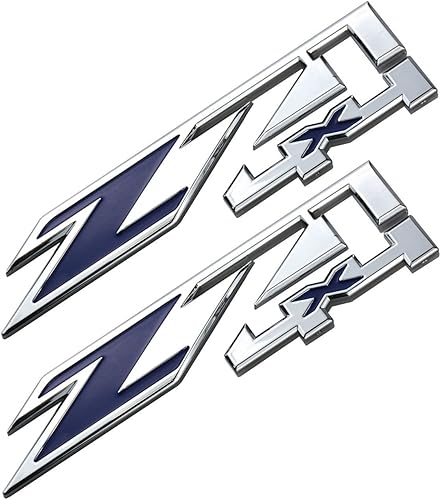 Miniatura 5 de 2 emblemas Z71 4x4 de repuesto para GMC Chevy Silverado Sierra Tahoe Suburban New 1500 2500 3500 (cromo negro 1)