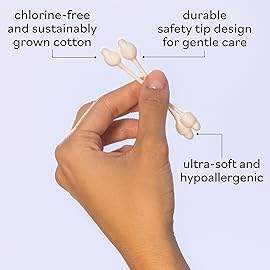 Sky Organics - Organic Baby Cotton Swabs, 180 ct. - Ultra Soft Baby Safe Tips - Strong & Durable - Hypoallergenic - Chlorine Free - Natural, Vegan & Cruelty Free - Skin Care & Baby Care