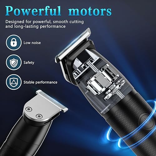 Miniatura 2 de Recortadora de barba profesional para hombres con cortapelos, juego de recortadora de pelo inalámbrica 6 en 1, IPX6, impermeable, kits de aseo para