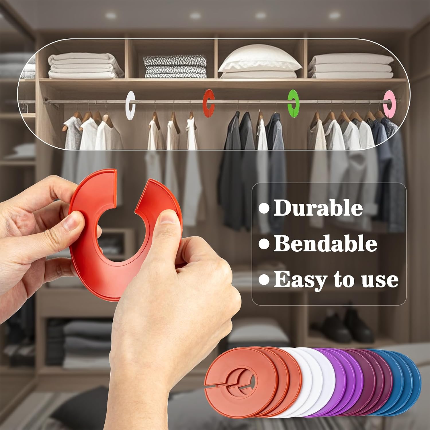 Sukh 50 Baby Closet Dividers Durable - Home Closet Organizer & Storage