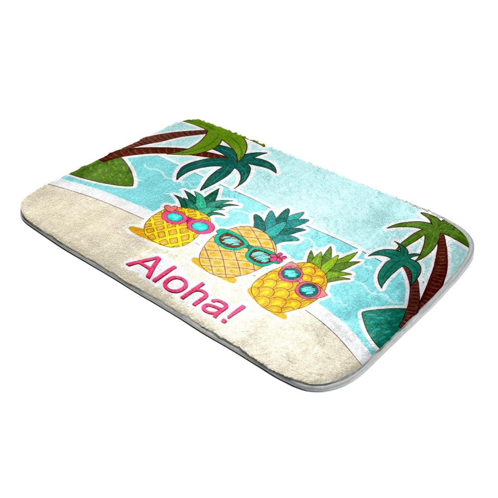 Tapis à poils longs motif plage et ananas, l'esprit Aloha pour votre chambre parentale