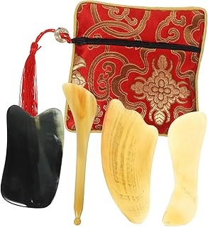 BCOATH 4 Pçs Placa De Demolição Guasha Ferramenta Guasha Ferramenta De Raspagem Ferramenta De Massagem De Raspagem Rolo De Massagem Massageador Facial Ferramentas De Massagem Facial Kit