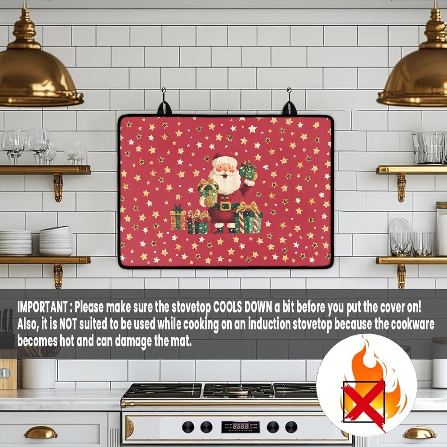 Generic Scratch-Proof Oven Covers for Electric Stove Santa Claus Gifts Providing Full Surface Protection Protect Mesa, Electrical Equipment from Scratch and Wear Providing Full Surface Protection