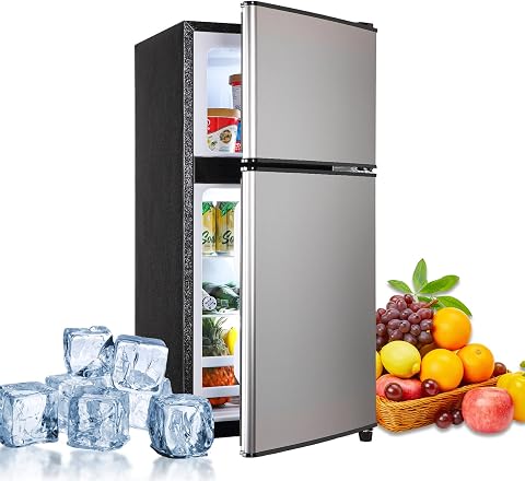 Borcolo FLS-90-SILVER 3.5 cu ft Compact Fridge Silver